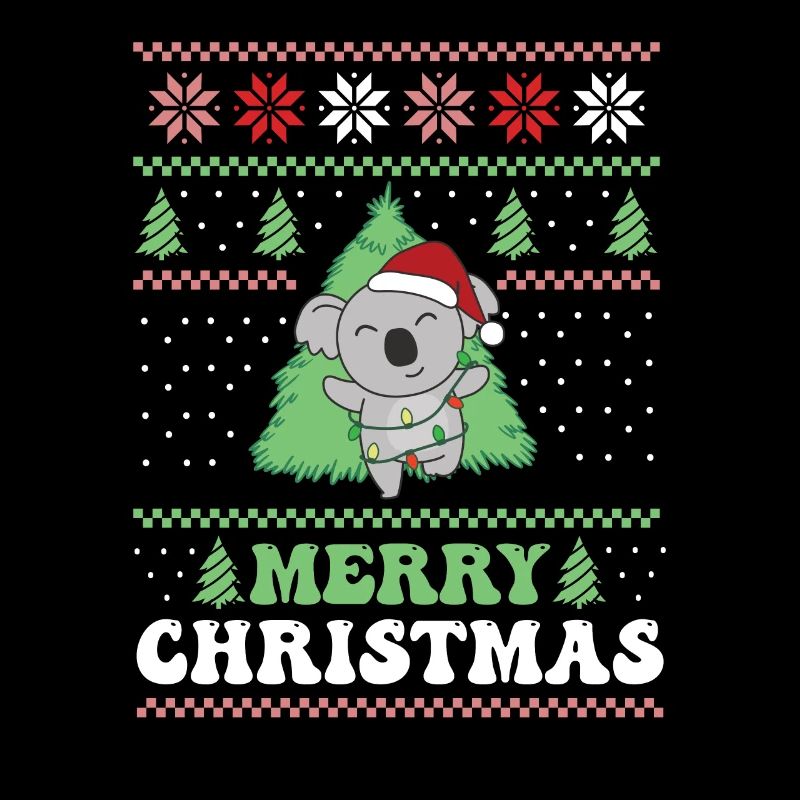 Merry Christmas retro ugly christmas Koala