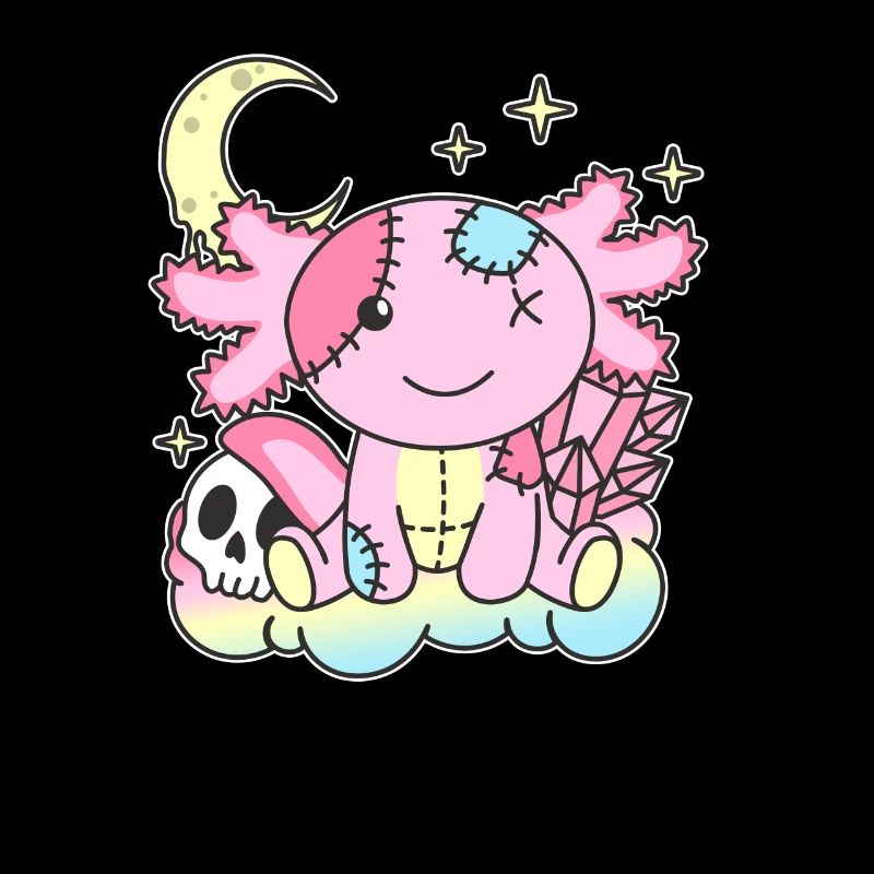 Kawaii Gothic Axolotl Pastellfarben Gothic Goth