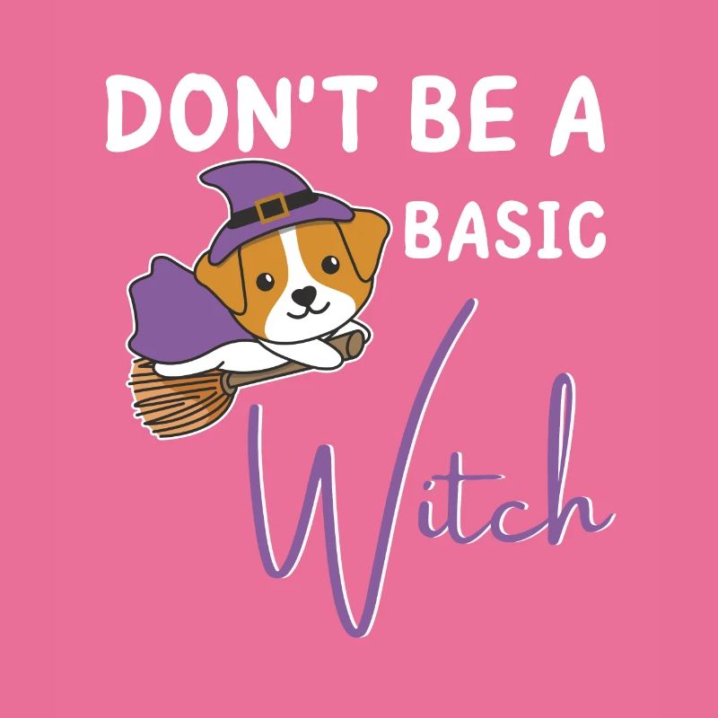 Jack Russell Halloween Hexe don't be a basic witch