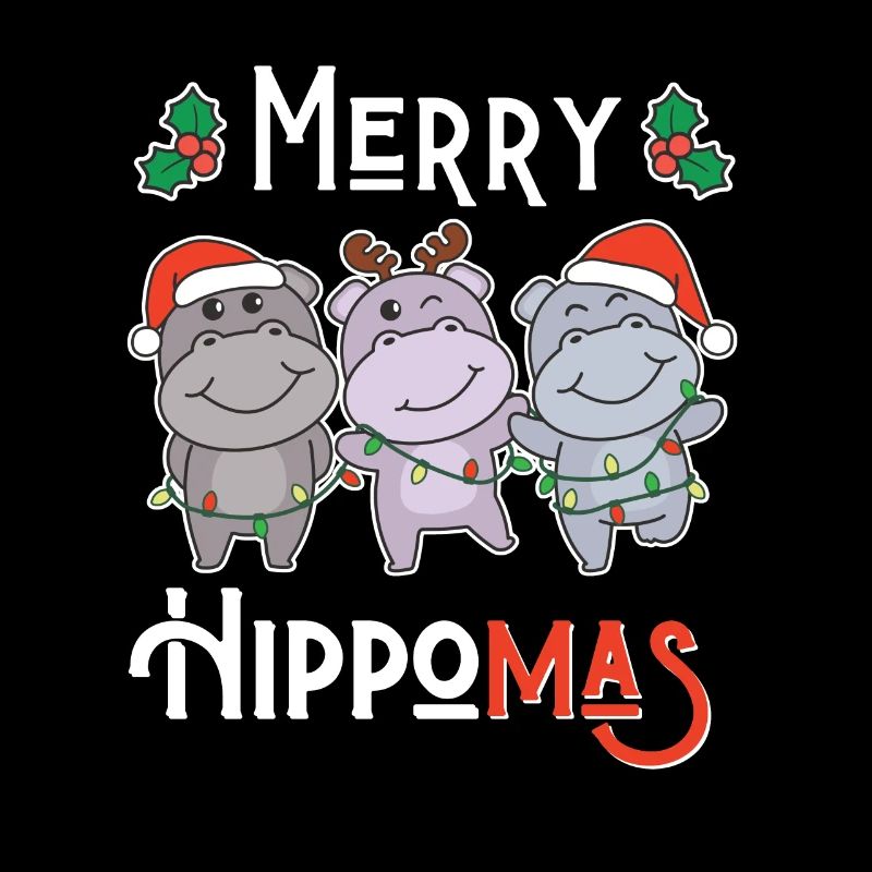 Joyeux Noël hippopotame de jeu de mots d’Hippoma