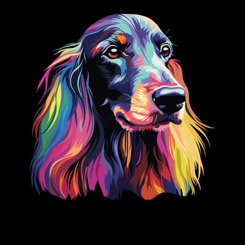 Wasserfarben Farbenfroher Afghanischer Windhund