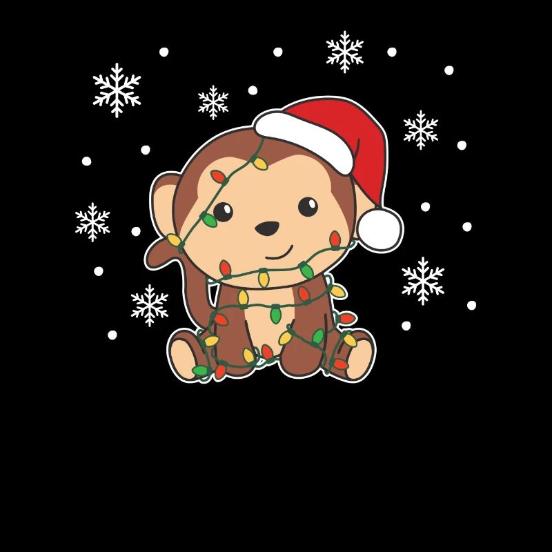 Monkey Christmas Winter Animals Monkey