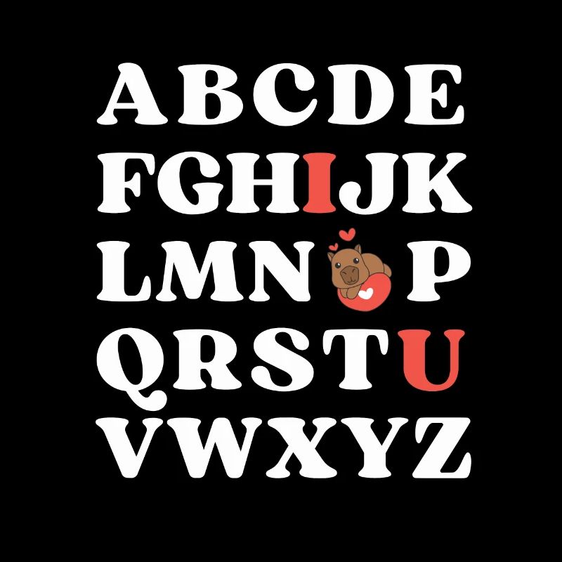 ABC Je t’aime Enfants Capybara Saint-Valentin