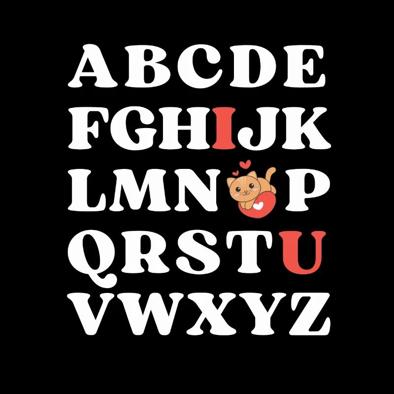 ABC Je t’aime Enfants Chat Saint-Valentin