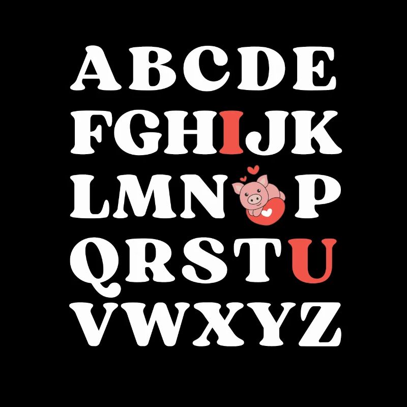ABC Je t’aime Enfants Cochon Saint-Valentin