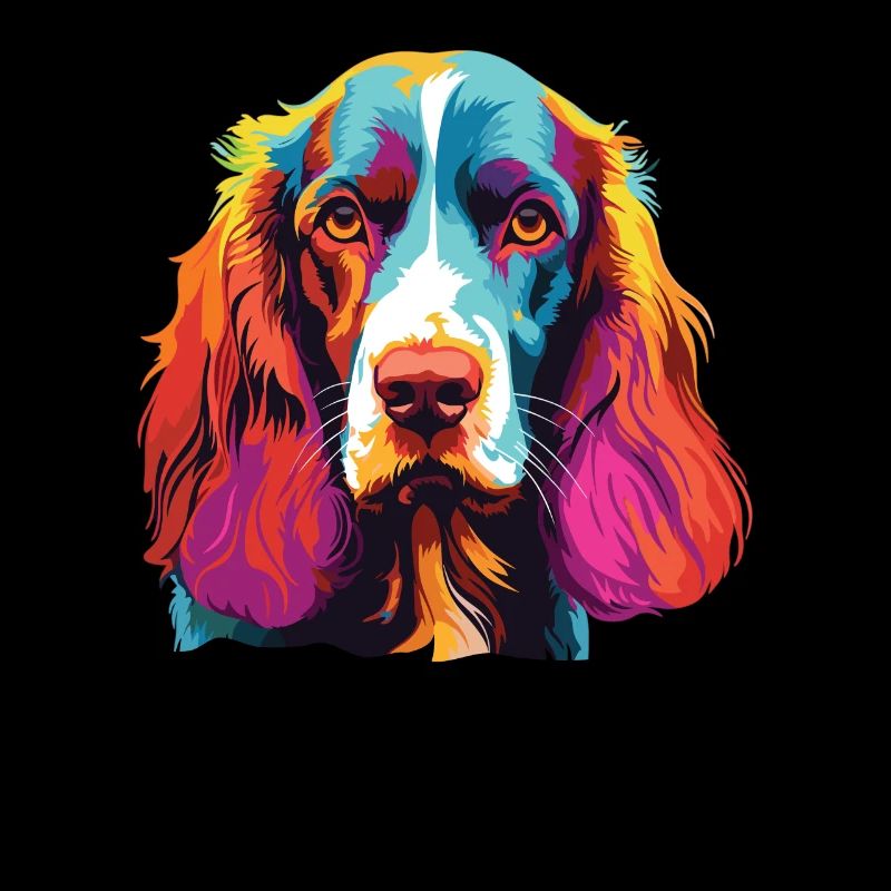 Aquarelle colorée Welsh Springer Spaniel