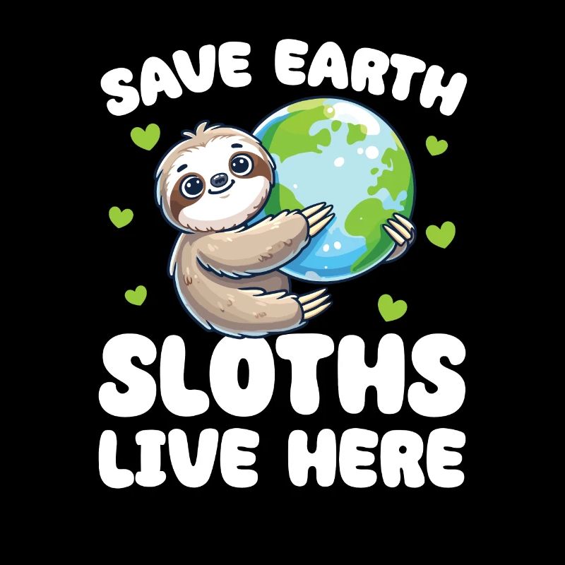 Save the Earth Sloths Live Here Earth Day
