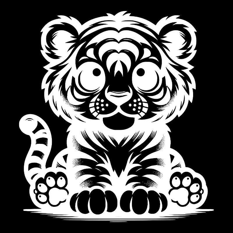 Cute Little Kids Tiger with Stripe Pattern