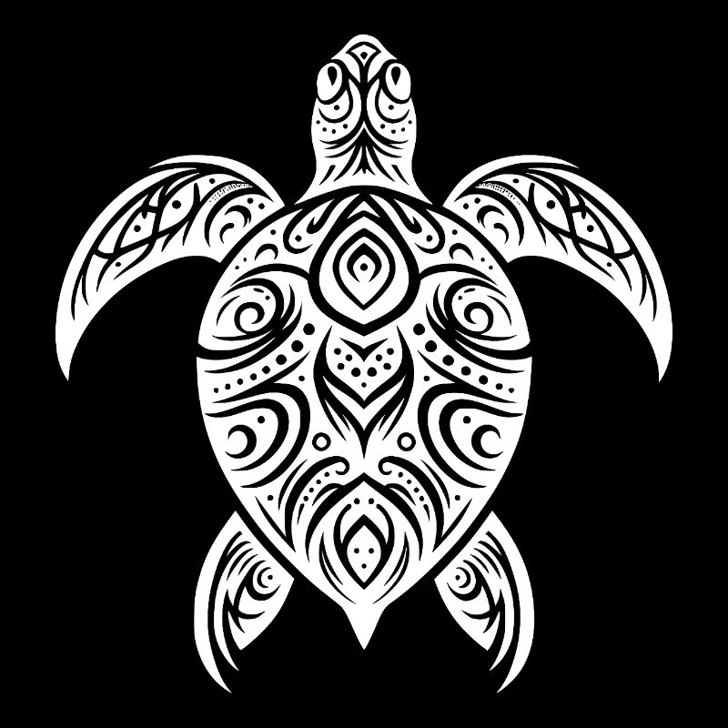 Mystical turtle with tribal elements