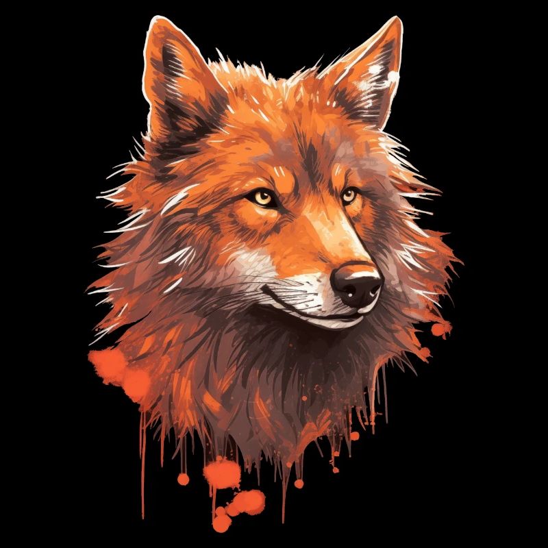 Sonnenuntergangs-Wolf: Einzigartiges Orange-Design