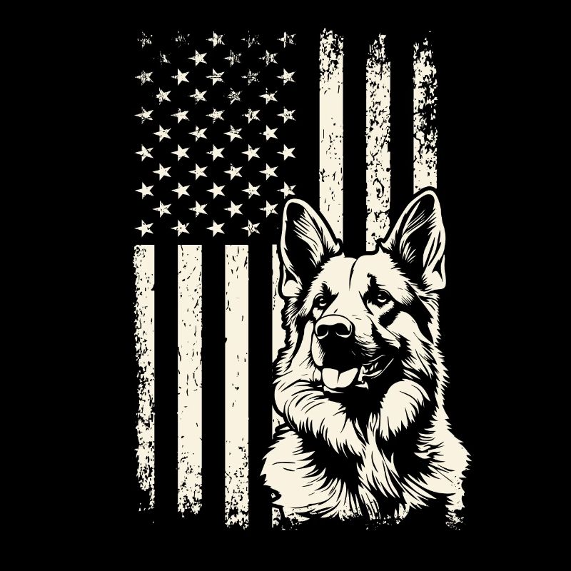 Veterans Day German Shepherd USA Pride