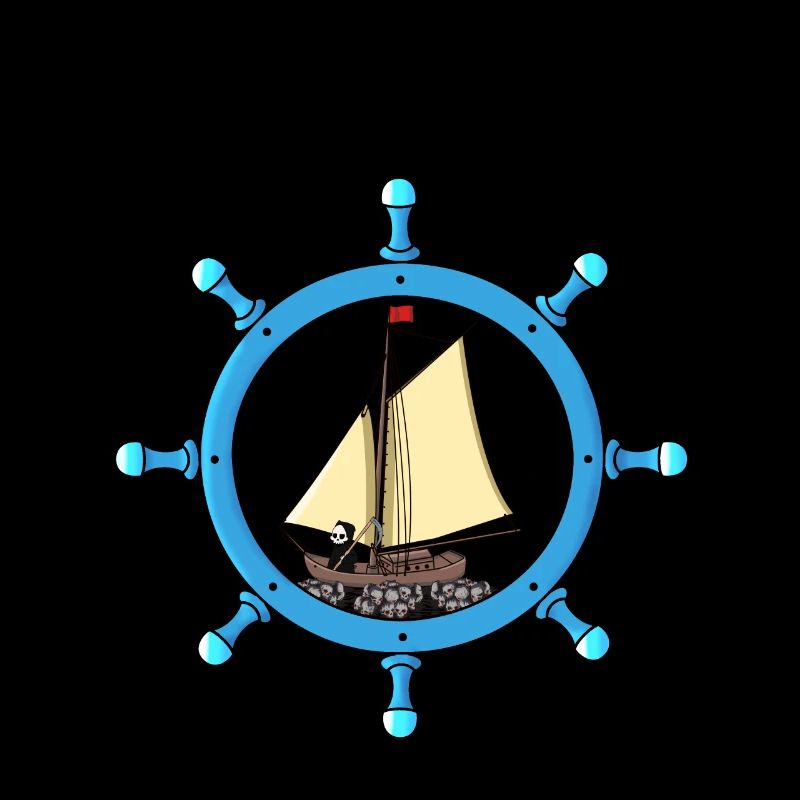 Maritim Grim Reaper Sailor Sailing Ship Steering Wheel