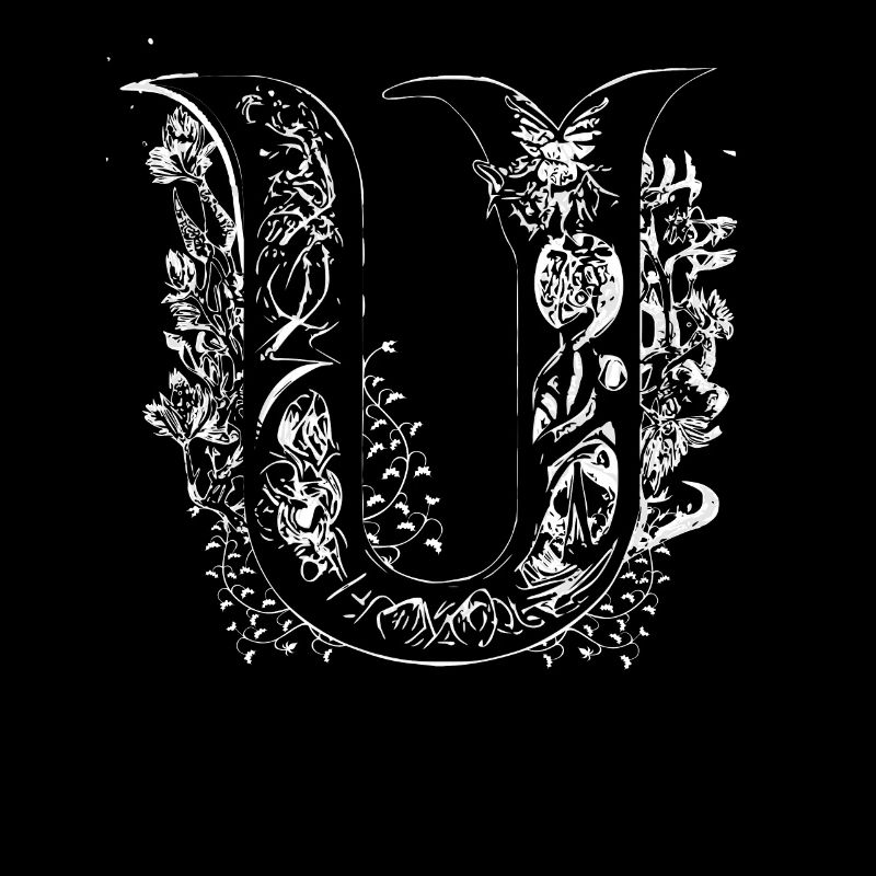 Buchstabe U Monogramm Handgezeichnete Typografie G