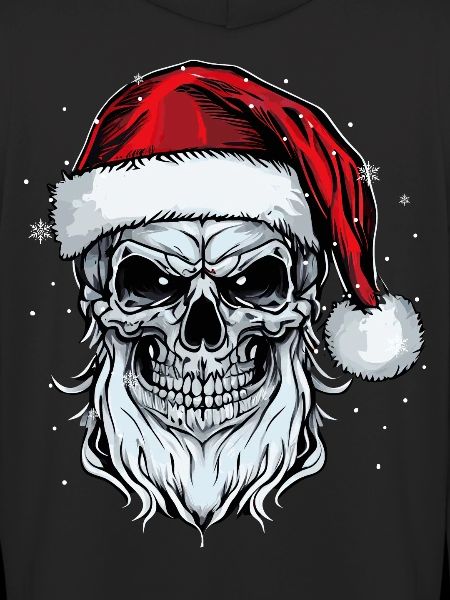 Święty Mikołaj Czaszka Boże Narodzenie Horror Metal Rock n Ro
