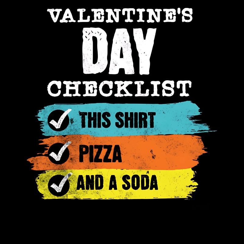 Valentines Day Checklist Pizza Date Night Single