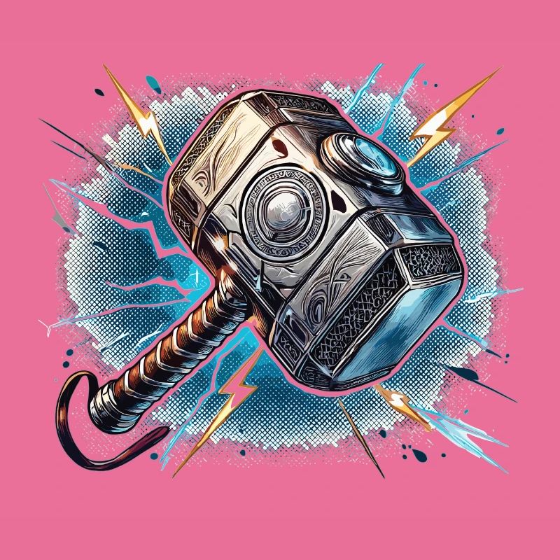 Thor's hammer with thunder effects