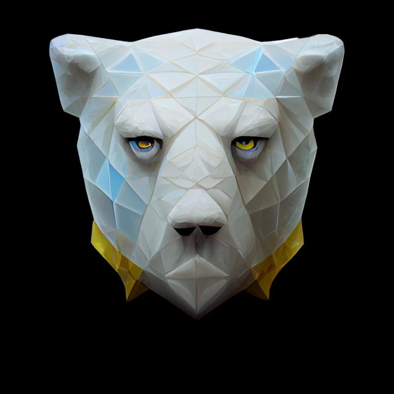 Polygon -Eisbärkopf niedrig Poly