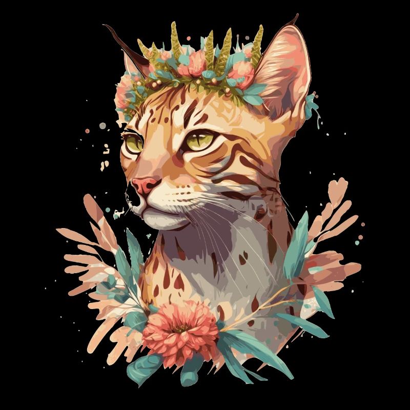 Mignon Bengal Cat Fleur Crown Cats Chaton de compagnie