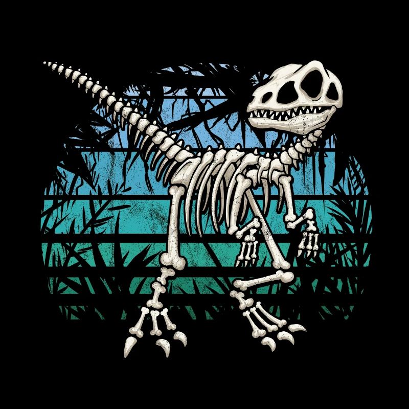 Skeleton Raptor Velociraptor Blue Jungle Dino