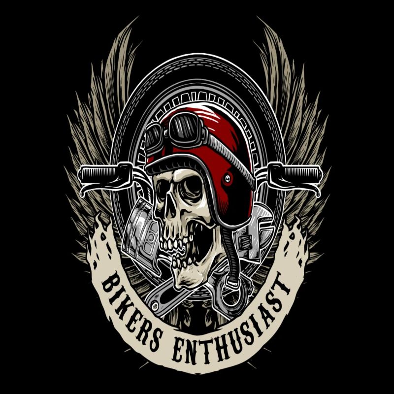 Schädel Biker Shirt Skull Biker