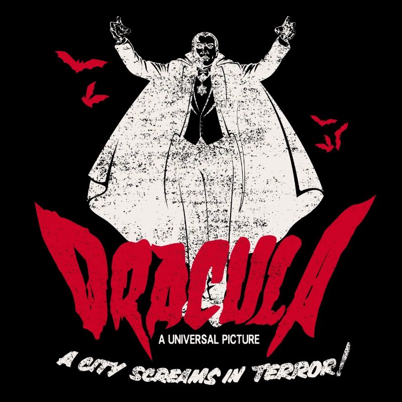 Universal Monsters Dracula Schriftzug Fledermäuse