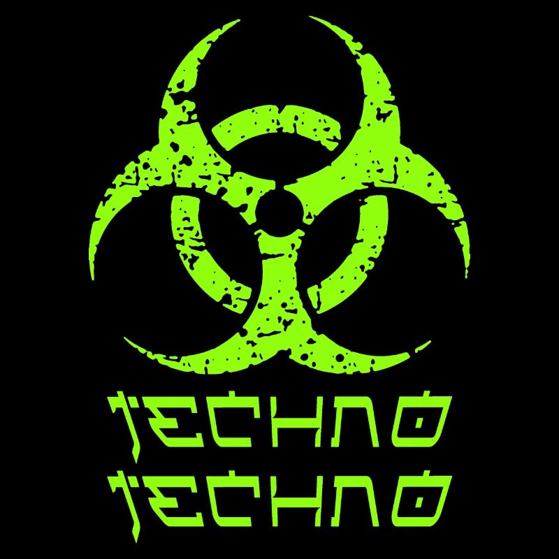 Techno Techno TEKK Logo Jaune Néon