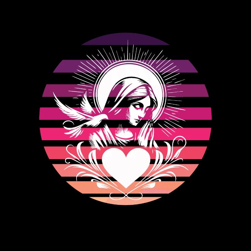 Sinnliches Maria Mutter Gottes Retro Design