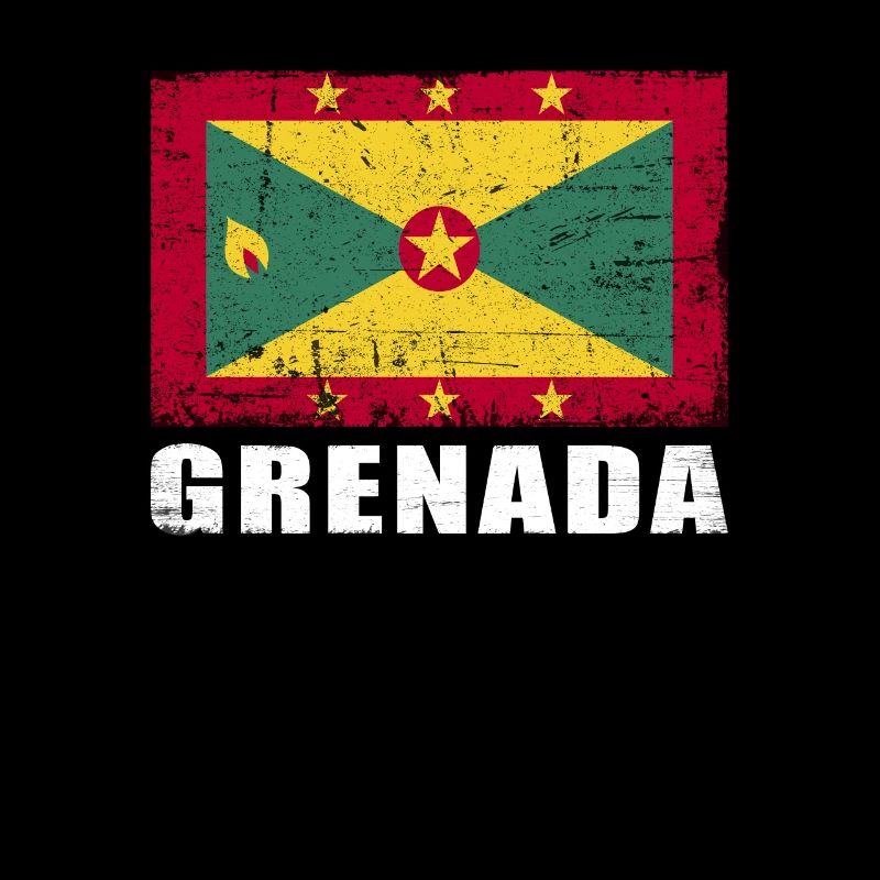 Drapeau de la Grenade Grunge Drapeau de la Grenade