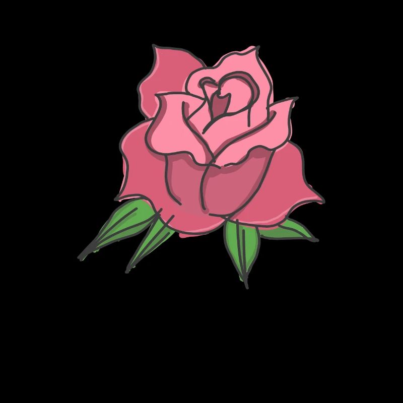 Rose Rouge Rose dessinée à la main