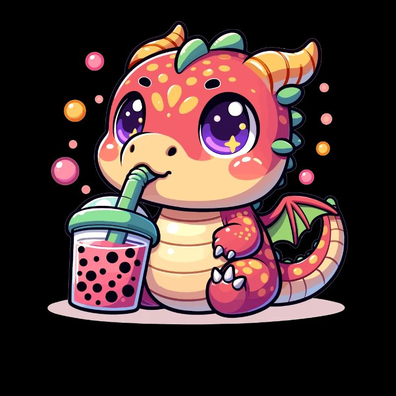 Boba Tea Dragon Kawaii