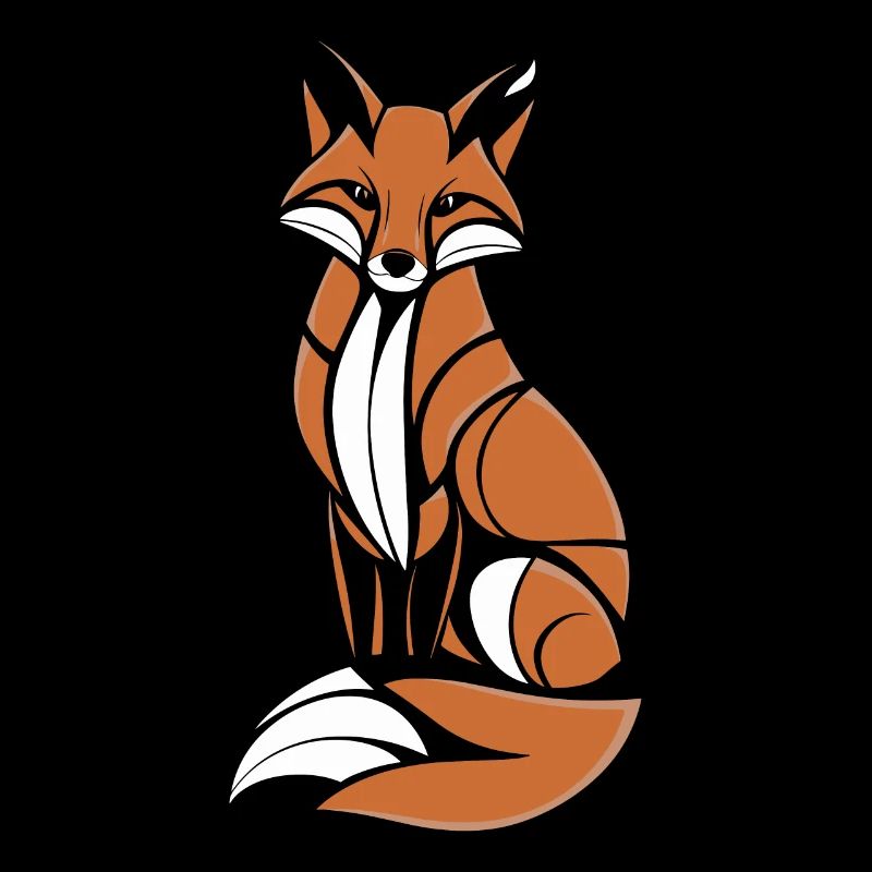 Fox Artistic Design in Brown and White