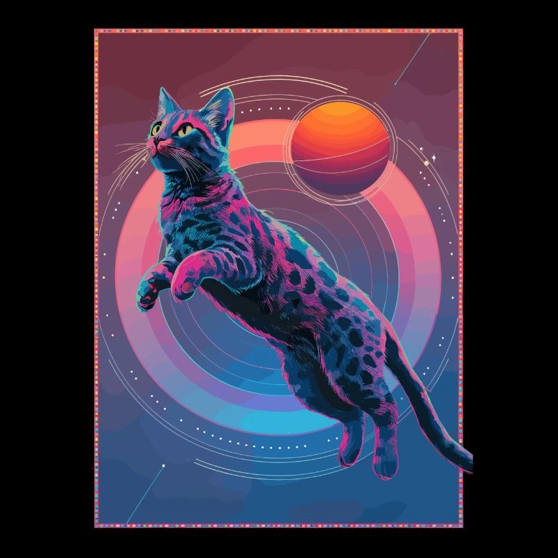 Tierkunst Planet Fantasy Artwork Katze und