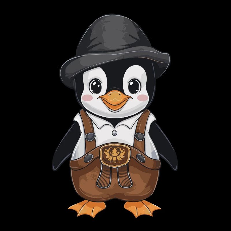 Cute penguin in leather pants Bayer