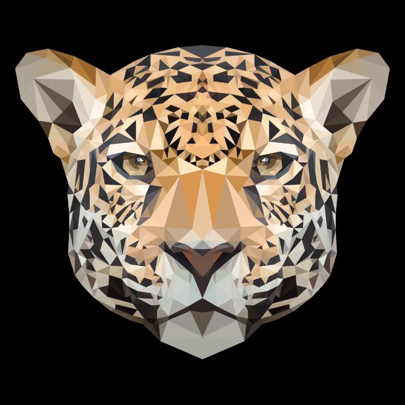 Leopard head polygon leopard head geometric