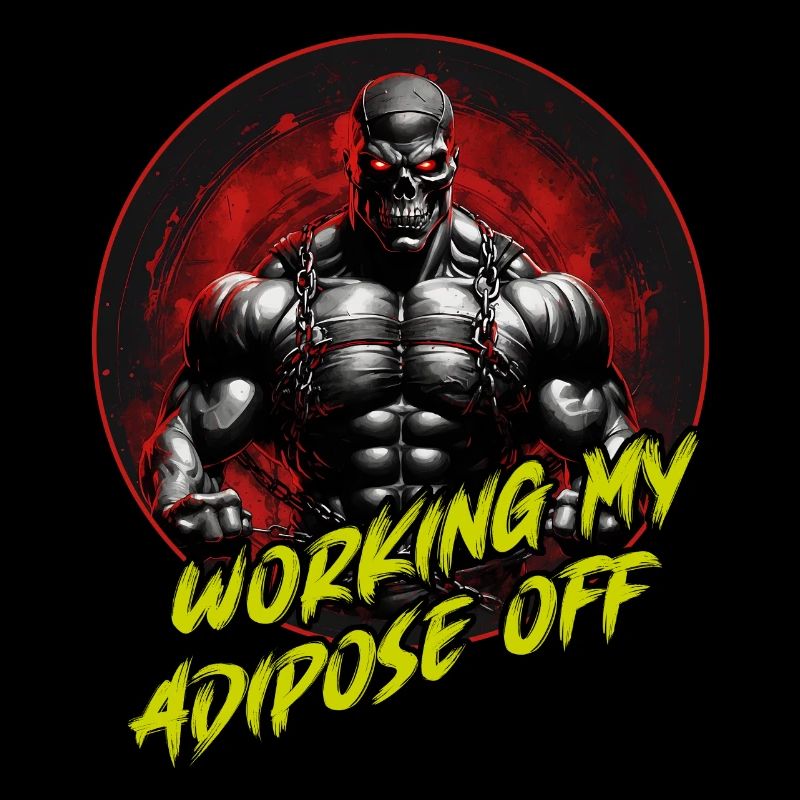 Musculation Motivation Muscle Skull Six Pack