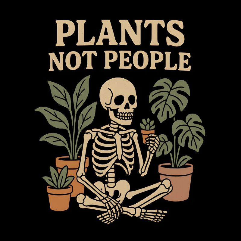 Plants Not People – Skeleton with Plants