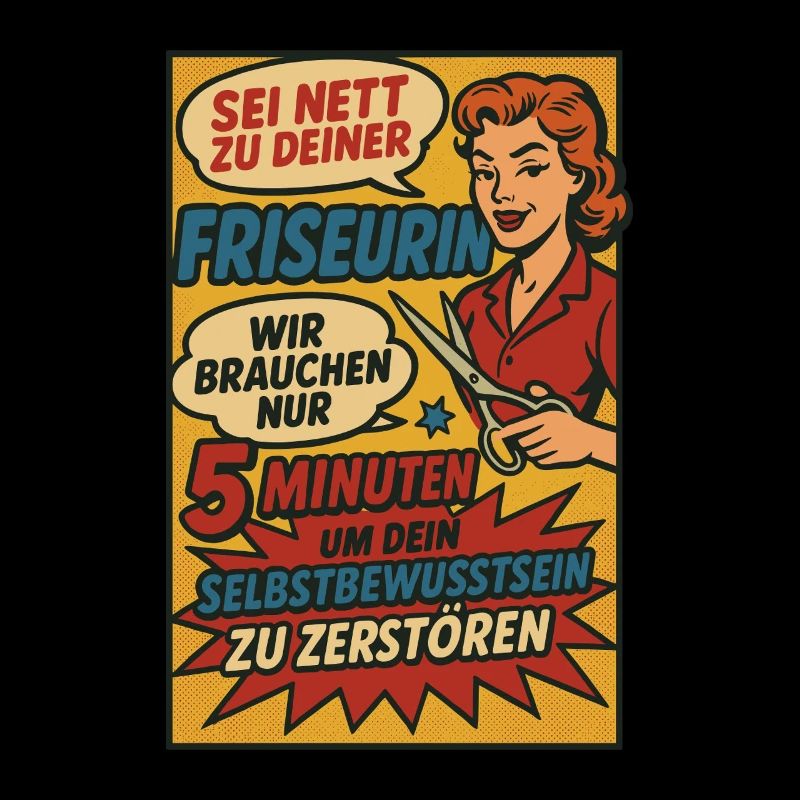 Retro Friseurin mit Attitüde