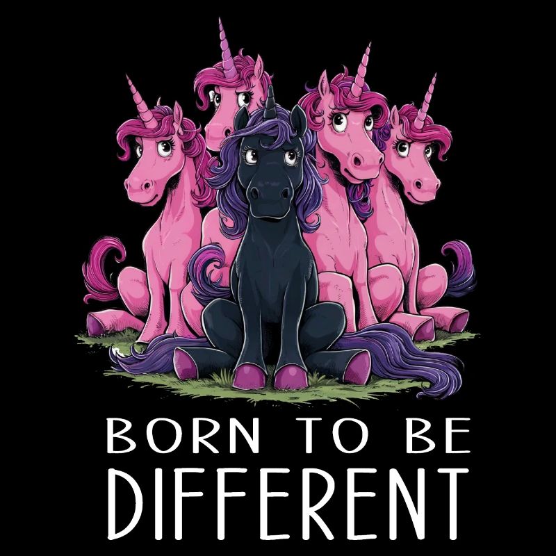 Born to be different. Schwarzes Einhorn