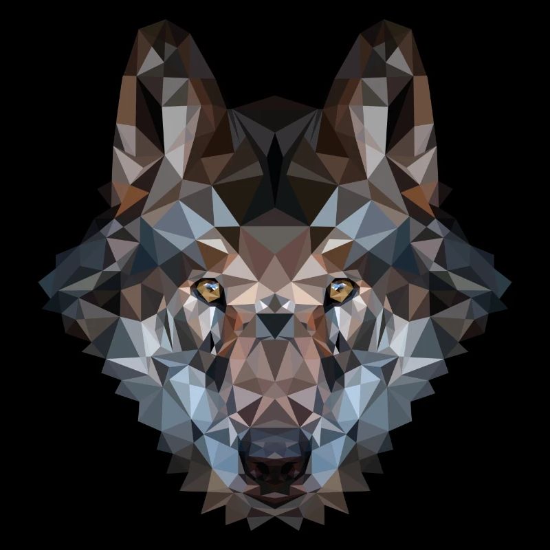 Wolfskopf | Polygon Wolf Kopf | Wolf geometrisch