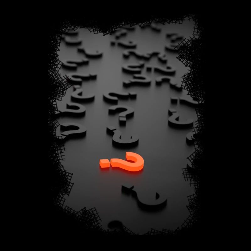 3D design question mark effect