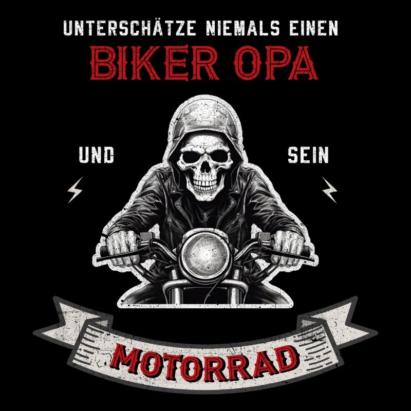 Biker Opa Motorrad Motorradfahrer