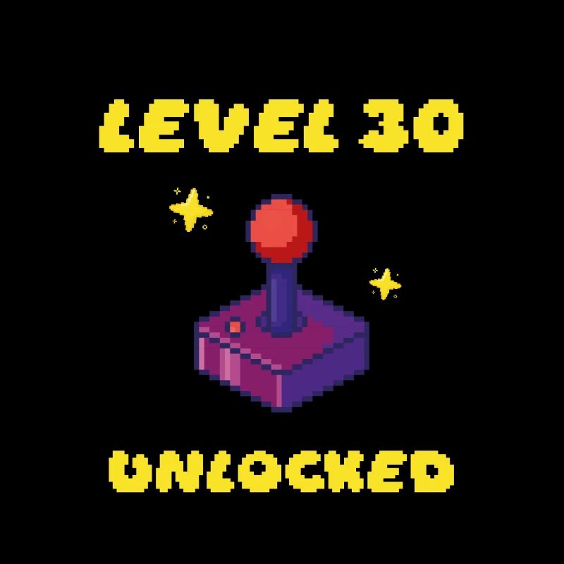 Level 30 Unlocked - 16 Bit Joystick 30. Geburtstag