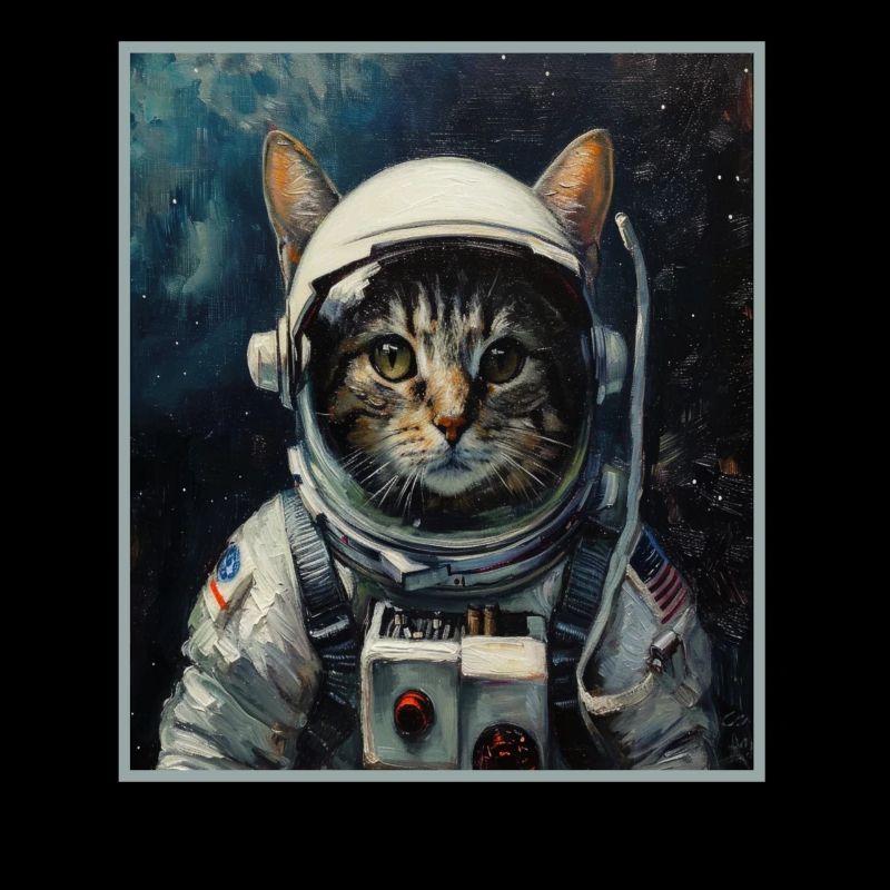 Chat, Voyage Dans L’espace, Fusée, Astronaute, Espace
