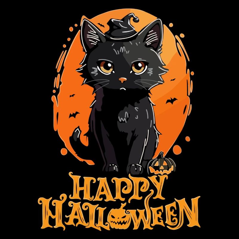 Happy Halloween - Schwarze Katze