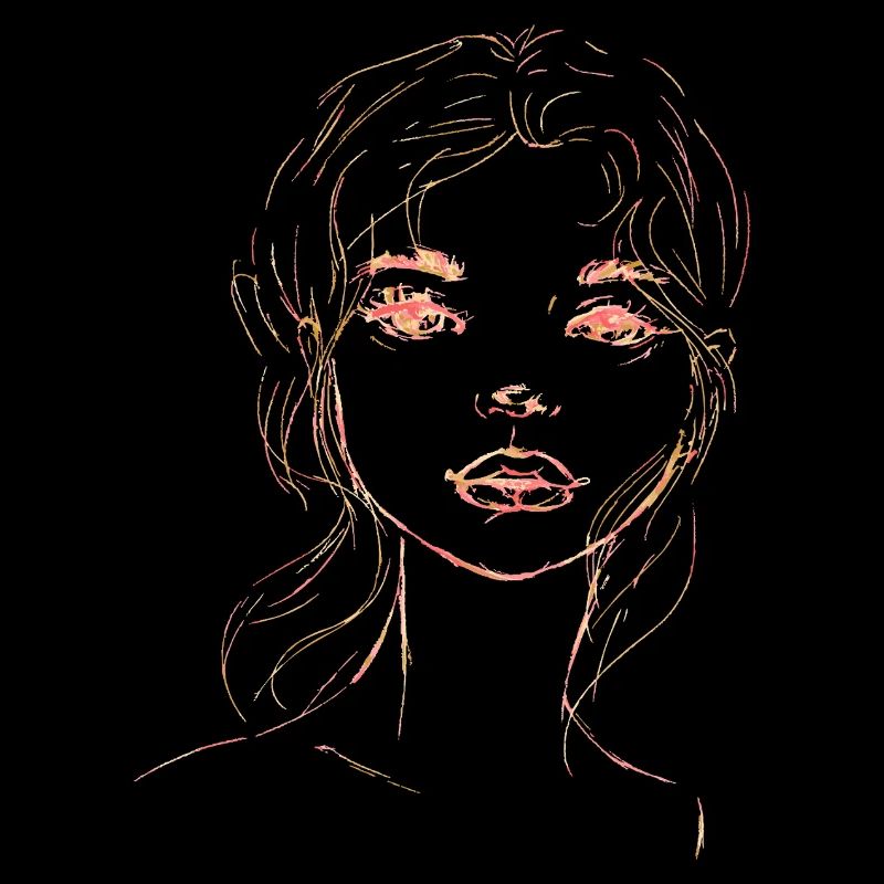 Frau Gesicht orange Illustration