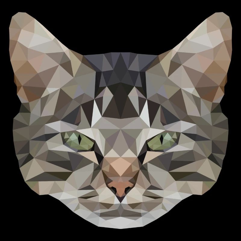 Katze | Polygon Kater Kopf | Katzenkopf | Kätzchen