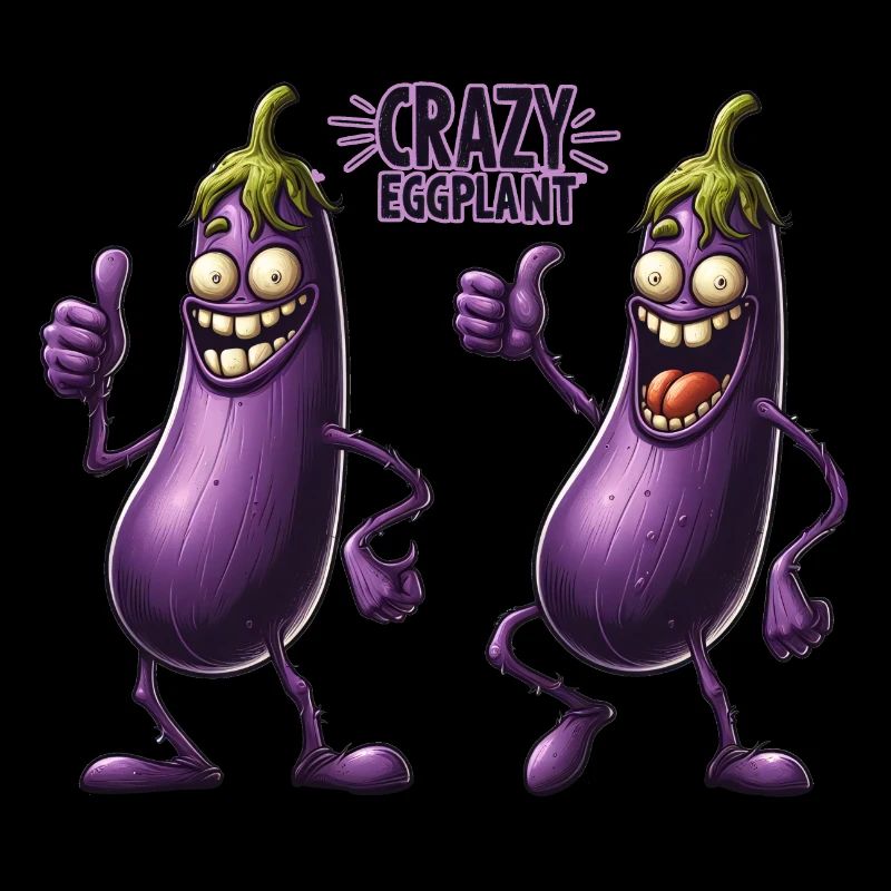 Crazy Veggies: Eggplant Gang Thumbs Up