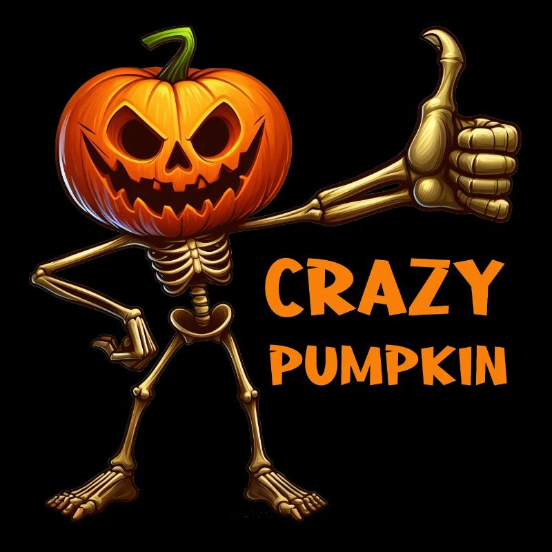 Crazy Veggies : Pumpkin Skeleton Thumbs Up