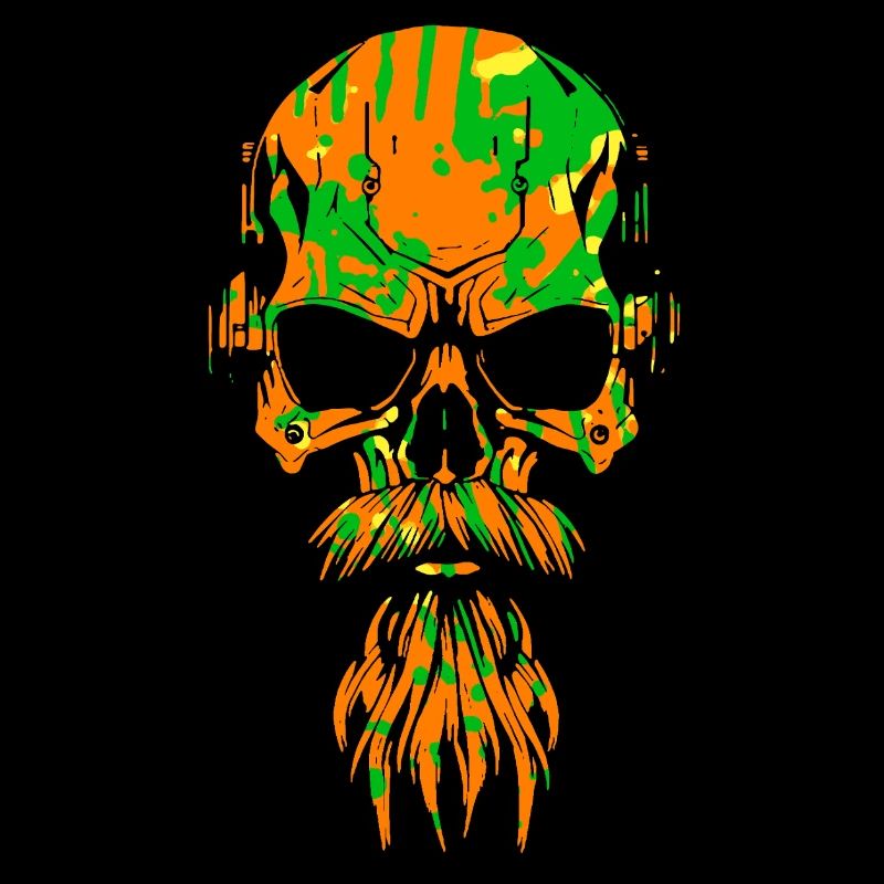 Krasser Skull Mit Bart