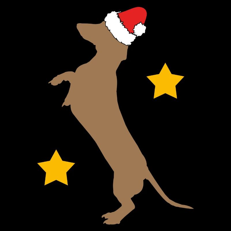Joyeux Noël avec teckel avec bonnet de Père Noël